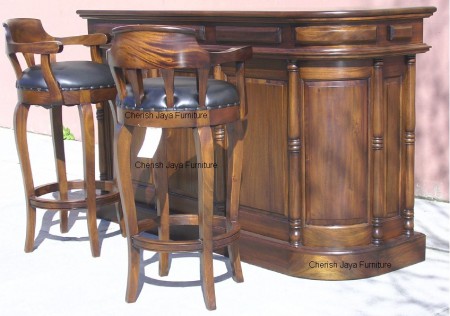Bar table counter Mahogany W=170 x D=58,5 x H=105,5 cm Interior W=36,8 x D=43 cm