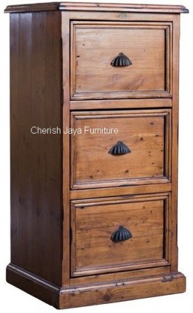 Code: BO 041-M Name : Filing Cabinet  Sizes: W=53 x D=60 x H=111 cm This beautiful heavy solid Pine wood 3 Drawer filing cabinet with forms part of our range of good quality & discrete home office furniture all individually hand-crafted.