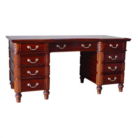 Code: SBW004  Name: Pedestal desk Size: W=160 X D=80 X H=80 cm Solid Mahogany wood with top wood.﻿