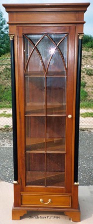 Code: GBO-008 Name: Display Cabinet 1 drwr & 1 door Size: H=190 x W=60 x D=45 cm Wood: Solid Mahogany wood.